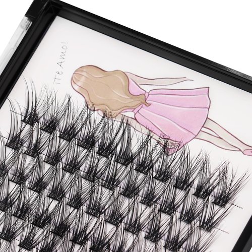 Bodermincer C Curl 0.07 Wide Cluster DIY Eyelash Extension 3D Individual Lashes Natural Look Cluster Lashes Easy Apply Volume Lash Extensions (18mm)