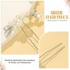 Kilshye Pearl Bride Wedding Hair Pins Rhinestone Bridal Hair Pieces Crystal Prom Hair Accessories for Women and Girls (Pack of 3) (Silver)