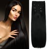 LECIPO Clip in Hair Extensions Real Human Hair 4 PCS Set 20 inch 22 inch 24 inch Multi Length Black Long Thick Straight Secret Hairpiece for Women Full Head
