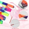 2Pcs Ribbon wands Rainbow Dance for Kids, 78.74 Inch Rhythmic Gymnastics Ribbon Dancer Wand with Rod, Soft Rainbow Ribbon Twirling Dance Streamers for Kids Girls Adults Artistic Dancing (Colorful)