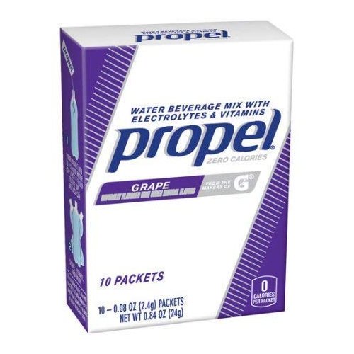 Propel Grape Water Beverage Mix with Electrolytes & Vitamins, 0.08 oz, 10 count (3 Pack)