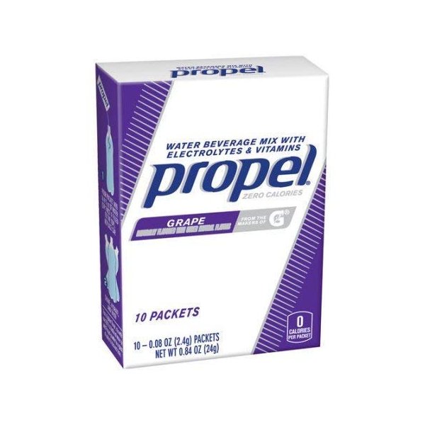 Propel Grape Water Beverage Mix with Electrolytes & Vitamins, 0.08 oz, 10 count (3 Pack)