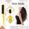 Geiserailie 3 Pcs Slick Back Hair Brush Set Bristle Hair Brush Edge Control Brush Teasing Comb for Women Baby Kids' Black Hair (Yellow)