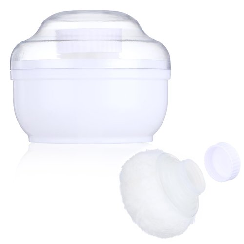 WLLHYF Body Powder Puff and Container, 3.15 Inch Storage Body Powder Container Talcum Powder Container Case with Hand Holder Women Powder Puff and Powder Case for Bath and Travel