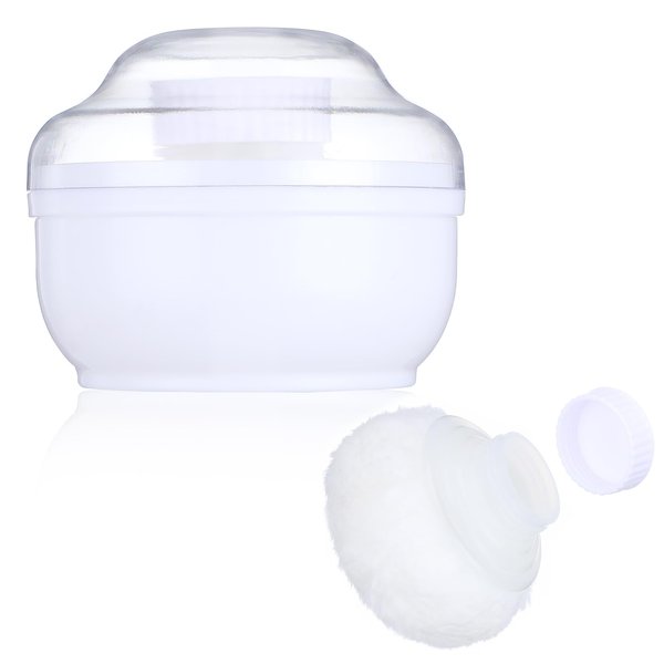 WLLHYF Body Powder Puff and Container, 3.15 Inch Storage Body Powder Container Talcum Powder Container Case with Hand Holder Women Powder Puff and Powder Case for Bath and Travel