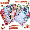 Comelodiant Christmas Arts and Crafts for Toddlers 36 PCS Christmas Stickers for Kids Craft Christmas Make Face Party Games Stickeres Favors Xmas Activities Supplies