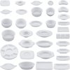Skylety 33 Pieces 1:12 Dollhouse Miniature Decoration Accessory Dollhouse Miniature Kitchen Tableware Plastic Mini Plate Dishes Cups Bowl Set Micro Decoration for Dolls House Accessory Pretend Play
