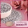 8000PCS 3mm Resin Rhinestones Bulk for Crafting (Clear), Flatback Bedazzling Crystals for Crafts DIY Nail Decoration, Gems Charms for Tumbler Shoes Clothing Fabric with Pickup Pen and Tweezers