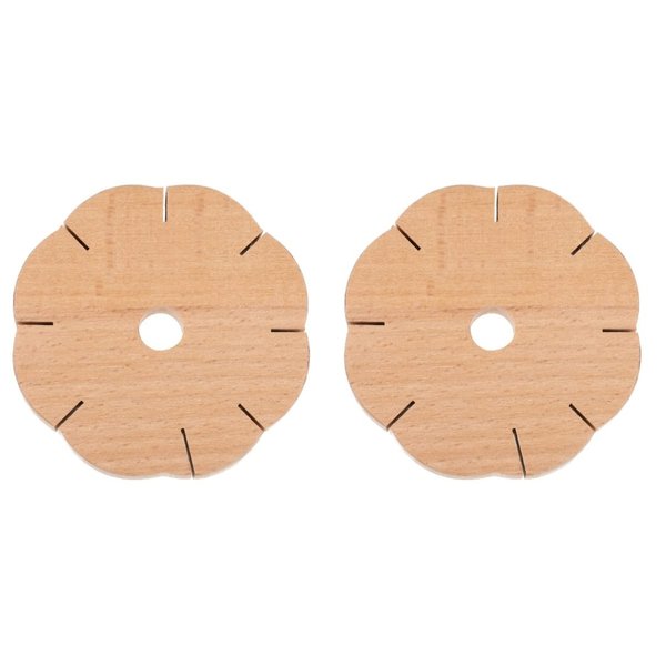 Ciieeo 2pcs DIY Handicraft Crafts Wooden Plate Round Wire Knitting Poratble Weaving Square Thread Tool for Yarn Loom Bracelet Kumihimo Rope Device Fine Braiding Board Braid Tools Disc