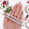 Andibro Cuticle Pusher Tool,2Pcs Stainless Steel Cuticle Remover Nail Cleaner Gel Fingernails Dead Skin Polish Peeler for Professional Manicure Pedicure Nail Art Care