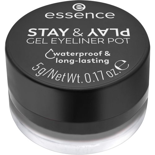 essence | Stay & Play Gel Eyeliner Pot | Waterproof, Long Lasting, Highly Pigmented | Vegan & Cruelty Free (01 | Black)