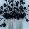 Teyglen Bride Wedding Hair Comb Black Punk Crystal Hair Pieces Hair Accessories Bridal Side Hair Combs for Women and Girls