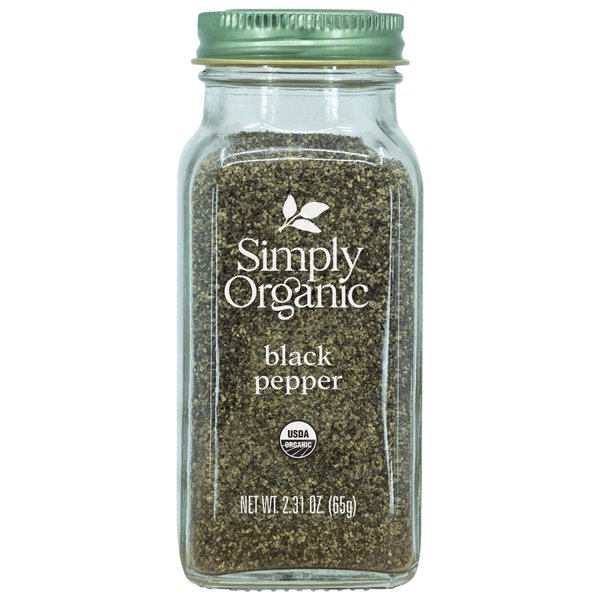 Simply Organic Black Pepper, Medium Grind, Certified Organic | 2.31 oz | Piper nigrum L.