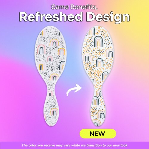 Wet Brush Kids Detangler Hair Brushes - Rainbows - Midi Detangling Brush With Ultra-Soft IntelliFlex Bristles Glide Through Tangles With Ease - Pain-Free Comb For All Hair Types
