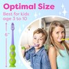 Kids Toothbrush 4 Pack - Soft Bristles with Suction Cup - Toothbrush Kids, Child Sized Brush Heads (3-10 Year Old) Kid Toothbrush with Easy Storage - Toddler, Girl & Boy Set (4-Pack, Multi-Color)