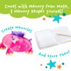 MEMORY MATES Cuddly Memory Foam Pillow Plush with Belly Pocket, Kids Pillow for Hugging Sleeping & Storing Diary, 15” Stuffed Animal & Journal Set - Katie The Pink Monster