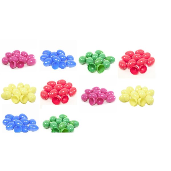 Rhode Island Novelty Plastic Snap Closure Fillable Easter Eggs - Toys for Egg Hunts, Easter Baskets, Classic Split Design, Bright Colors â€“ Multicolor, 100 Count