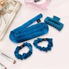 Satin Heatless Curling Rod Set, Hair Rollers for Curls, Premium Satin for Voluminous Curls Overnight Curls to Sleep in Heatless Curling Rod Headband Hair Wrap Set All Hair Types (Fashion Blue, Medium)
