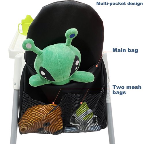 High Chairs Pocket, Suitable for IKEA Antilop High Chair, High Chair Accessories(Black)