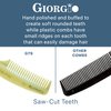 Giorgio G79 Travel Size Mustache and Beard Comb for Men - Small Fine Tooth Pocket Comb for Everyday Hair Care - Sawcut and Hand Polished Pocket Comb and Styling Comb - Handmade Ivory Comb