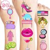 Spa Temporary Tattoos Birthday Themed Party Decorations Supplies Favors Cute Stickers Tattoo 8 Sheets 96 PCS Gifts for Girls Kids Boys Decor Class School Reward Carnival Christmas