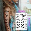6-Pack Halloween Bat and Spider Temporary Tattoo Stickers - 5.5 x 8.2 Inch Black Bat, Spider, and Web Design - Perfect for Halloween Cosplay, Party Decorations, and Kids & Adults Face and Body Makeup