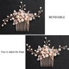 Sppry Bridal Hair Comb - Bendable Pearl Crystal Hair Accessory for Women at Wedding, Rose Gold