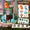 17PCS Dinosaur Cake Topper, Dinosaur Eggs Leaves Grasses Cake Decorations with Happy Birthday Sign Cake Toppers for Birthday Party Decorations, Safari Animal Themed Party