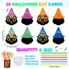 Blosssound 36 Sets Halloween Trick or Treat Gifts 36 Halloween Cat Greeting Cards with 108 Glow Sticks Halloween Party Favors for Halloween Goodie Bag Fillers Glow in the Dark Decor Supplies