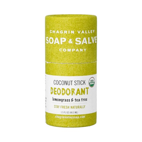 Organic Natural Deodorant Stick, Chagrin Valley Soap & Salve (Lemongrass & Tea Tree)