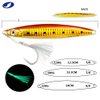 OCEAN CAT 1 PC Slow Fall Pitch Lead Metal Flat Fishing Jigs Lures Sinking Vertical Jigging Bait with Circle Hook for Saltwater Fishing (Red&Gold, 220g)