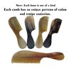5MOONSUN5's Ox Horn Comb Premium Quality 100% Handmade Anti Static Natural Fine Horn Comb With smooth Handle- Professional Detangling Massage Fine tooth Comb A Great Gift - (9 inch)