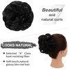 RSWETE Messy Bun Hair Piece, Instant Rose Bun Hair Scrunchie Hairpieces for Women, Wavy Curly Hair Pieces Chignon Ponytail Hair Extensions Updo Hairpiece Wiglet Bun (1# Jet Black)