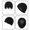 Bamboo Fiber Wigs Cap Soft Breathable Fiber Wigs Cap with Adjustable Strap Wig Liner Cap for Wig (Black)