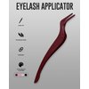 KHADMI IMPEX Eyelash Applicator Tool in Leather Case -Best Lash Cluster Applicator-with Stainless Steel Curved Design Lash Applicator Use for Wisps Lashes(Maroon)