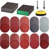 Tshya 100pcs 3inch Sanding Discs Pad with 2Pcs Sanding Sponge Buffing Blocks Variety Kit for Drill Grinder Rotary Tools Attachment with 1/4" Shanks, Sanding Pads Includes 80-3000 Grit