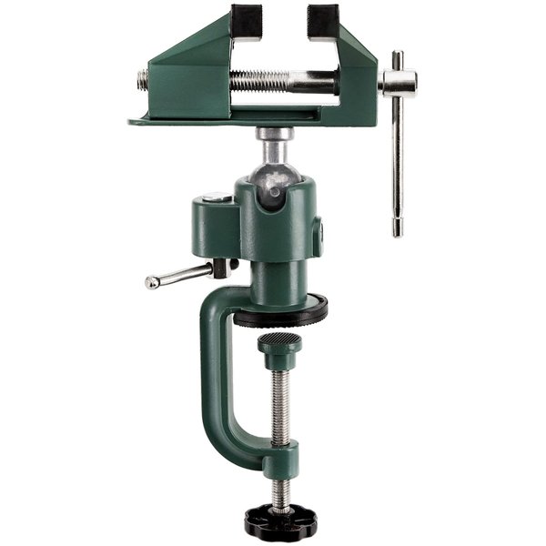 Fasmov Swivel 3" Universal Table Vise Tilts Rotate 360° Universal Work, Table Vice Portable for Workbench, Home, Drilling, Woodworking, and More, Green