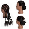 Traininghead 100% Real Hair Mannequin Head Training Head Cosmetology Doll Head Manikin Practice Head Hairdresser With Free Clamp Holder Female (Black Hair A)