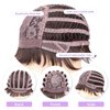 HSPJHTM Short Brown Wig, Short Wigs for Women,Cut Wig with Bangs Hair Wigs Natural Straight Layered Hairstyles for Daily Wear Wig(Free Wig Cap) Dark Brown