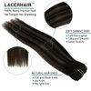 Lacer Human Hair Clip in Extensions Balayage Natural Black to Chestnut Brown Highlight Clip in Extensions Real Human Hair for Women 16 Inch 120g 7Pcs Natural Human Hair