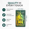 CRAFTERIAN Foil Tarot Cards, 78 Tarot Deck, Original Tarot Cards for Beginners and Experts with Guide Book and Gift Bag, Fortune Telling Game, Divination Tools for All Skill Levels, Green.