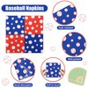 100Pcs Baseball Napkins, Disposable Baseball Paper Napkins, Picnic Napkins for Sports Fans Kid Adult Baseball Birthday Party Supplies, 13 x 13 Inches