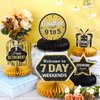 8 Pieces Retirement Party Decorations Retirement Honeycomb Centerpieces Gold and Black Retirement Table Decorations for Man and Women Happy Retirement Party Supplies, Adventure Begin