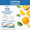 Vitaminerals C-MAX | 1000mg Vitamin C | Citrus Bioflavonoids | 100 Veggie Caps