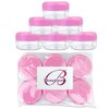 Beauticom 15 gram/15ml Empty Clear Small Round Travel Container Jars with Lids for Make Up Powders, Eyeshadow Pigments, Lotions, Creams, Lip Balm, Lip Gloss, Samples (6 Pieces, Pink Lid)