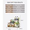 LUOGFYNI Street View Tea Shop Building Blocks Set, Creative Panda Animal Theme House, Mini Blocks Simulation Architecture Construction Toy, Unique Gift for Adults (1383)