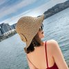 Foldable Wide Brim Floppy Straw Beach Sun Hat,Summer Cap with Bowknot for Women Girls,Strap Adjustable (1 Pack Khaki)