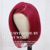 OBHD 99J Burgundy Lace Front Wigs Human Hair Bob Wig Human Hair Glueless Wigs Human Hair Pre Plucked Pre Cut 12 Inch 5x5 HD Wear and Go Glueless Wig 180% Density Bob Wigs for Black Women