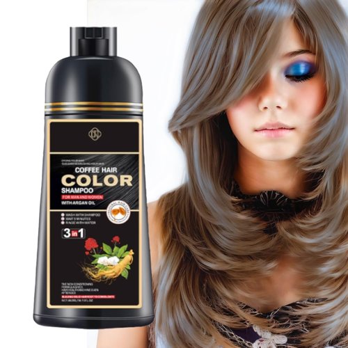 Joyful Young Natural Hair Dye Shampoo 3 IN 1, Hair Color for Gray Hair Coverage, Hair Coloring Shampoo for Women, Color Shampoo Beard Dye for Men, Vegan Ammonia Free Hair Shampoo (COFFEE)