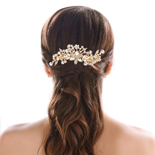DaXi Wedding Hair Side Combs Bridal Hair Combs Bridal Shower Hair Clips for Brides and Bridesmaids
